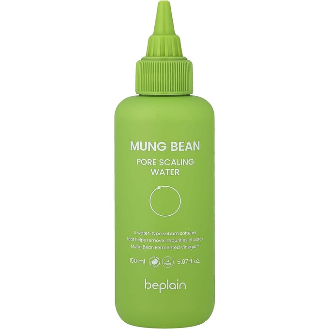 beplain Mung Bean Pore Scaling Water Sebum Reiniger 150ml met Katoenpads 40 Doekjes Set green
