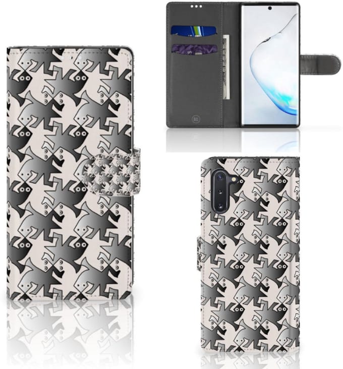 Samsung Galaxy Note 10 Telefoonhoesje met Pasjes Salamander Grey