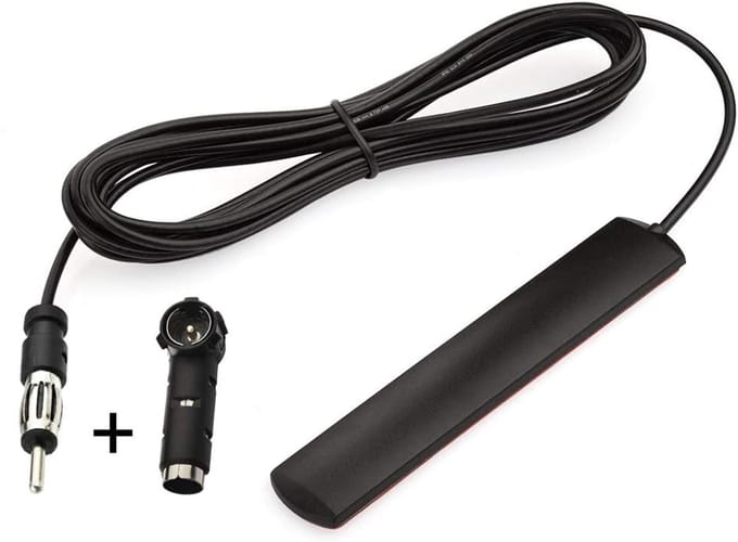 Autoradioantenne - FM antenne - Verbeter Radio Ontvangst - Met ISO adapter - 3 meter kabel - Zwart
