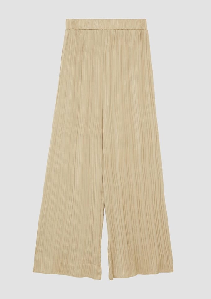 Loose fit brede broek met plissé-look