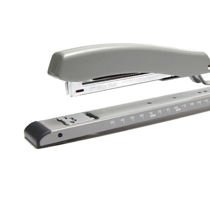 Nietmachine Desktop Grote Capaciteit Metaal Lange Arm Handheld Nietmachine met Vernier voor Kantoor School gray