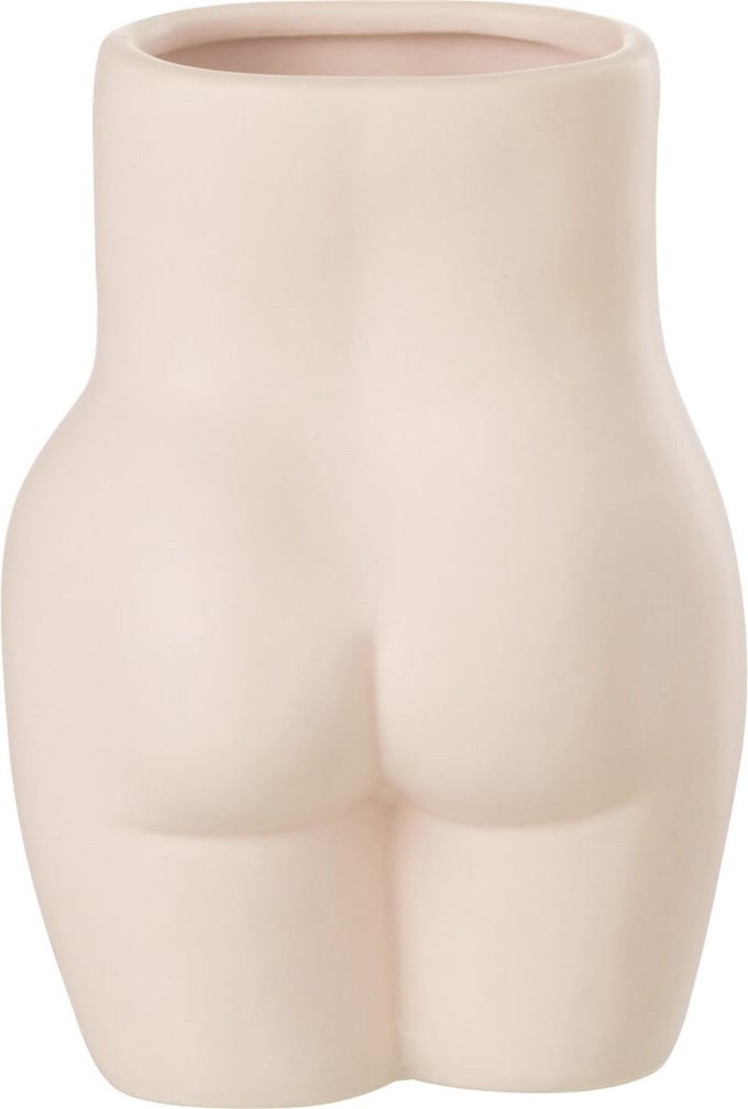 J-Line bloempot Lichaam Dolomiet - keramiek - roze - 2 stuks - 16.5 cm hoog