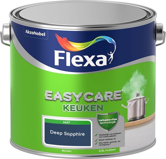 Flexa - Easycare Keuken - Deep Sapphire - Mengverf - 2,5 L