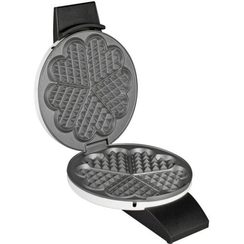 Cloer 1621 Hart-wafelijzer Met handmatige temperatuursinstelling Wit, Zwart