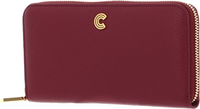 COCCINELLE Leren Portemonnee Myrine Zip Around Wallet Garnet Red Wijnrood