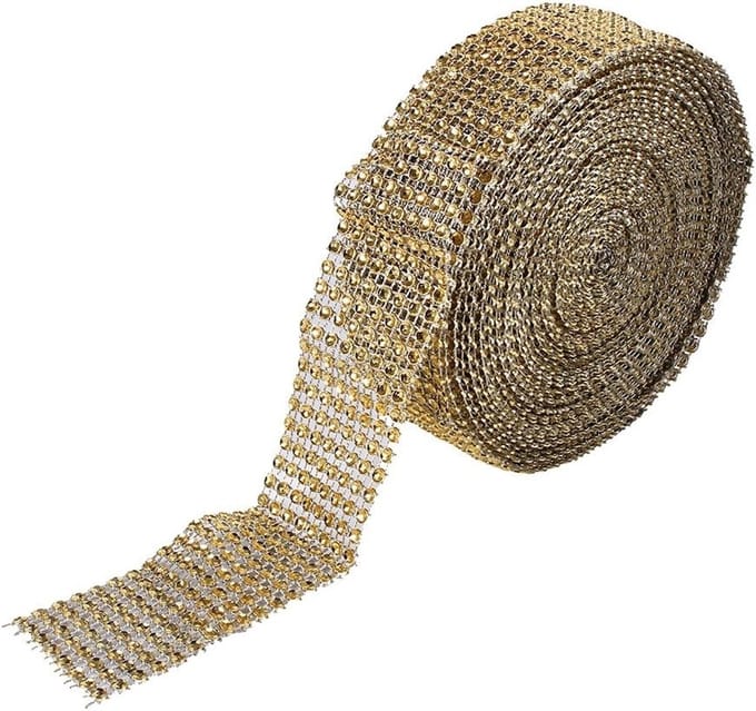 Glinsterende Diamanten Mesh Wrap Rol van 10 Yards voor Bruiloften, DIY Creaties en Decoraties