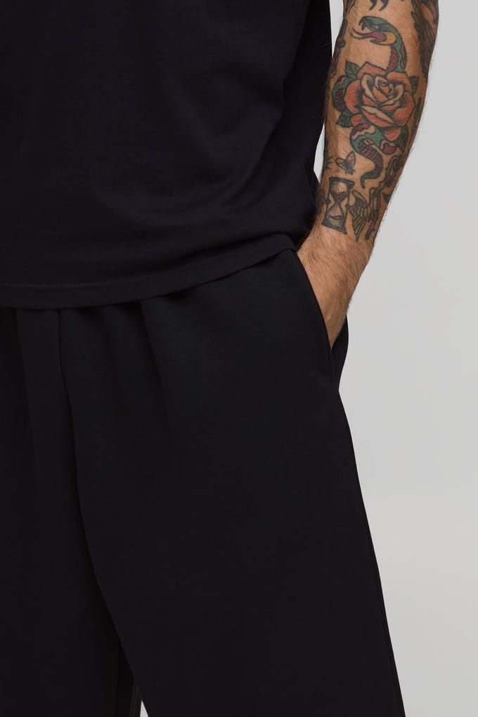 Essentiële Jersey Jort | Black | Size 4XL