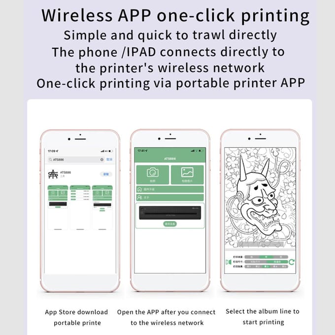 USB Tattoos Printer Thermische Tattoos Patroon Stencil Machine APP Eén-klik Afdrukken Compatibel met wit
