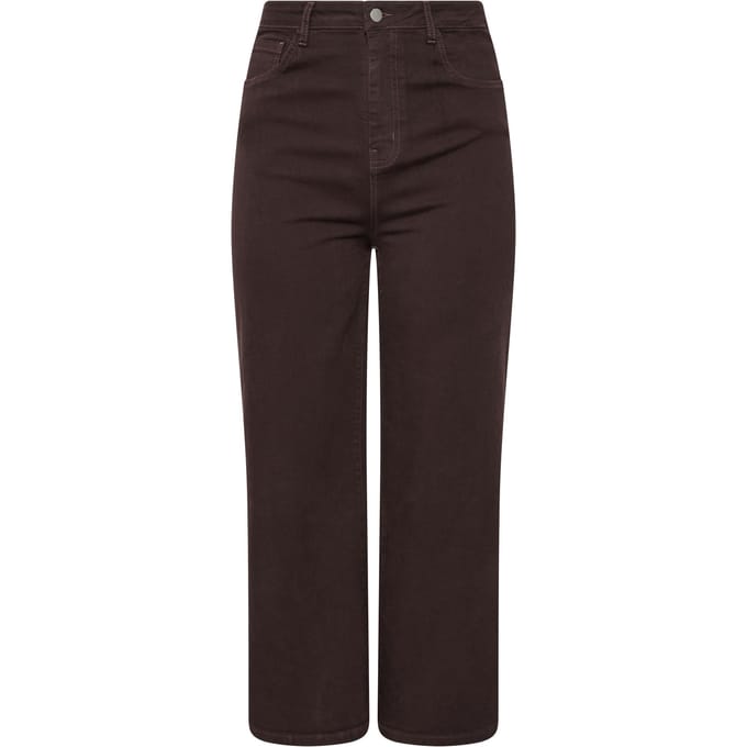 Limited Collection Chocoladebruine Jeans Met Wijde Pijpen Size 44