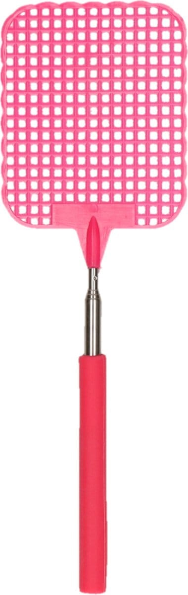 Vliegenmepper - uitschuifbaar - roze - 25 tot 60 cm - telescopisch