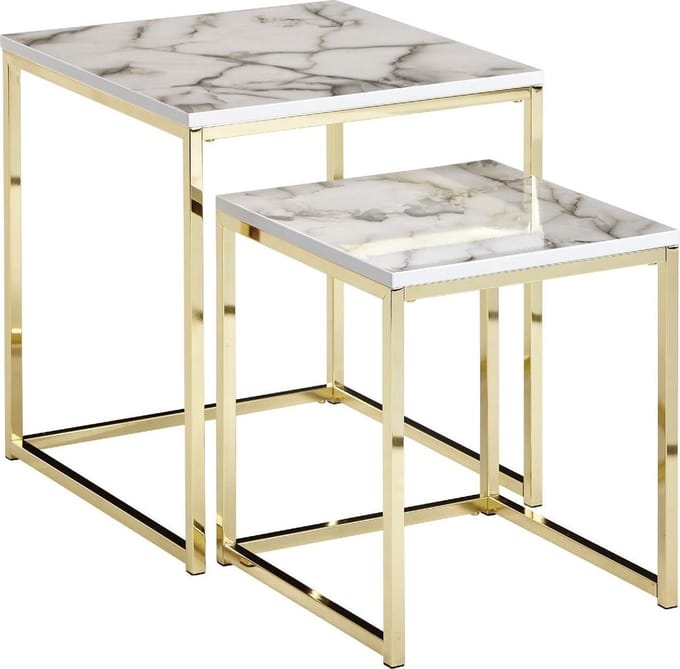 Sky Style Lily Vierkante Bijzettafel Set Wit