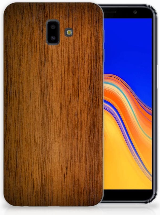 Samsung Galaxy J6 Plus (2018) Bumper Hoesje Donker Hout