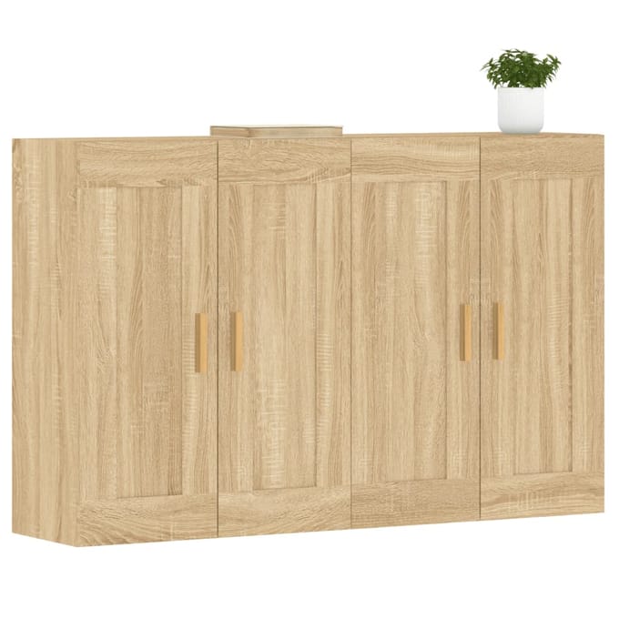 vidaXL - Hangkasten - 2 - st - bewerkt - hout - sonoma - eikenkleurig