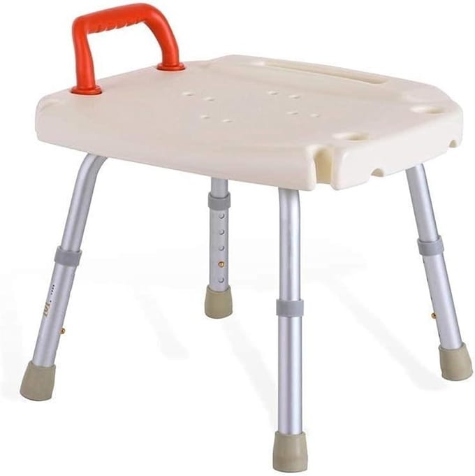 Douchestoel - Badkruk douchekruk - Veilig Douchen - Verstelbare Hoogte - 137-177 inch - Wit