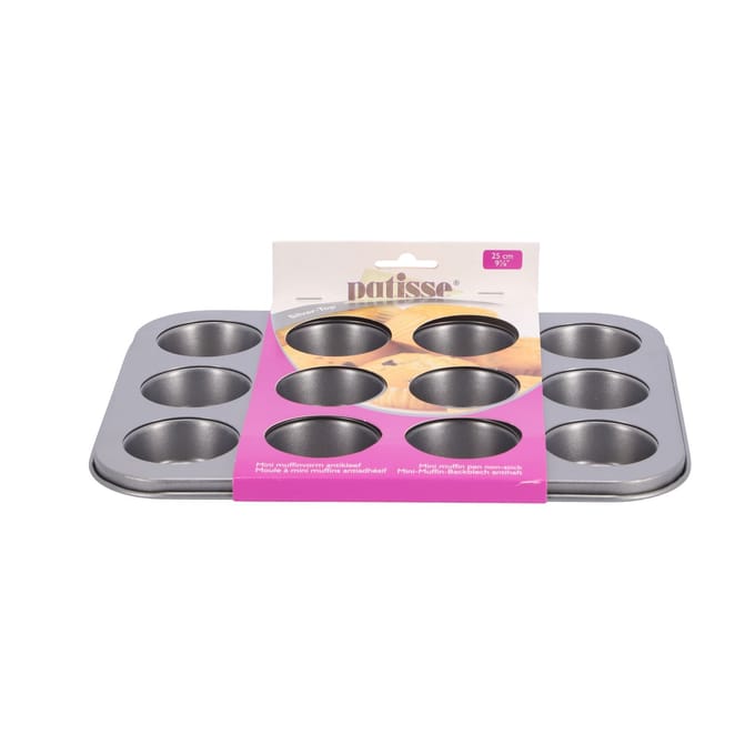 Patisse Mini Muffinvorm Silver Top Grijs 12 Muffins