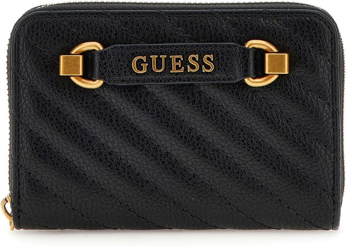 GUESS Portemonnee Sela SLG Zip Around Black Zwart