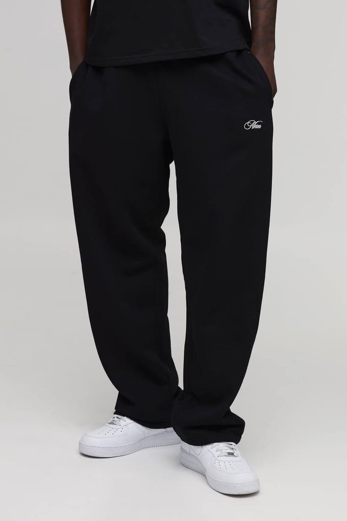 Essentiële Baggy Men's Script Joggingbroek | Black | Size Medium