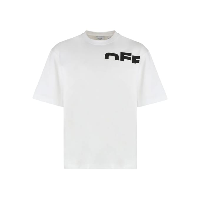Off White Heren Shred Skater T-Shirt (Wit, Zwart)