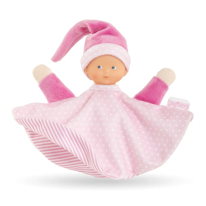 Corolle knuffeldoek roze - Tidoudou babydoekje 17cm voor baby's.