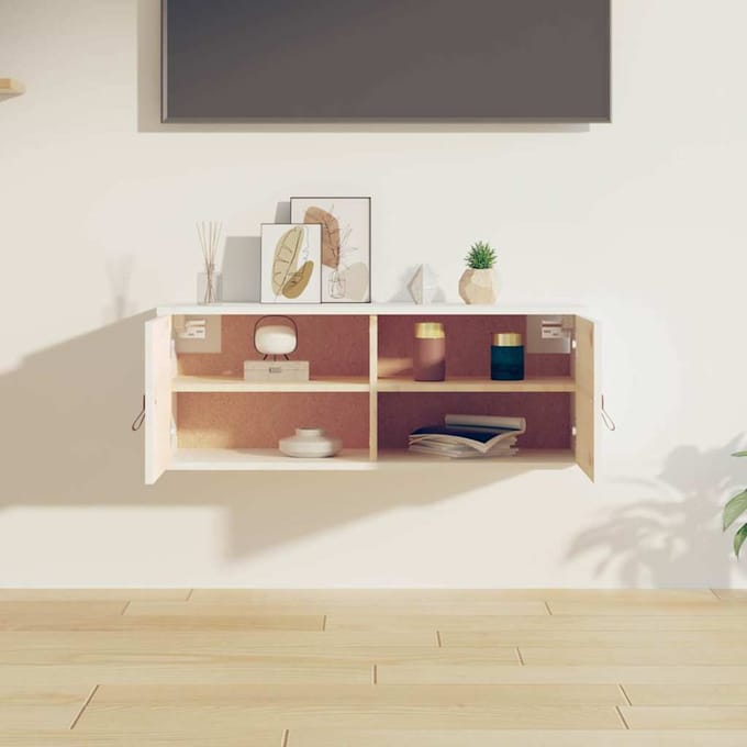 vidaXL - Wandkast - 80x30x30 - cm - massief - grenenhout - wit