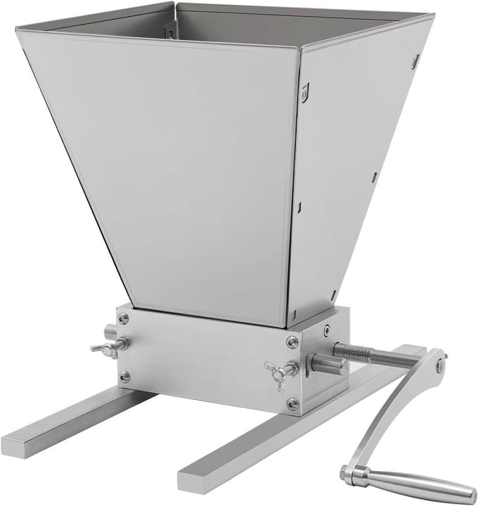Graanmolen - Moutmolen Schrootmolen - Granen Malen - Verstelbare Wals - 4L Inhoud - Zilver