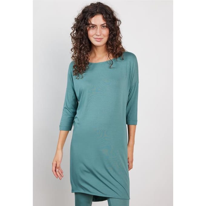 DIDI Dames Loose dress 3/4 sleeves Atlantic green maat 42