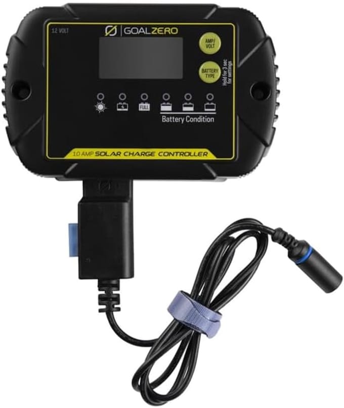Laadregelaar - Zonnecontroller Solar Regulator - Off-grid Energie - IP65 Weerbestendig - 15.5 x 9.9 x 2.6 cm - Zwart