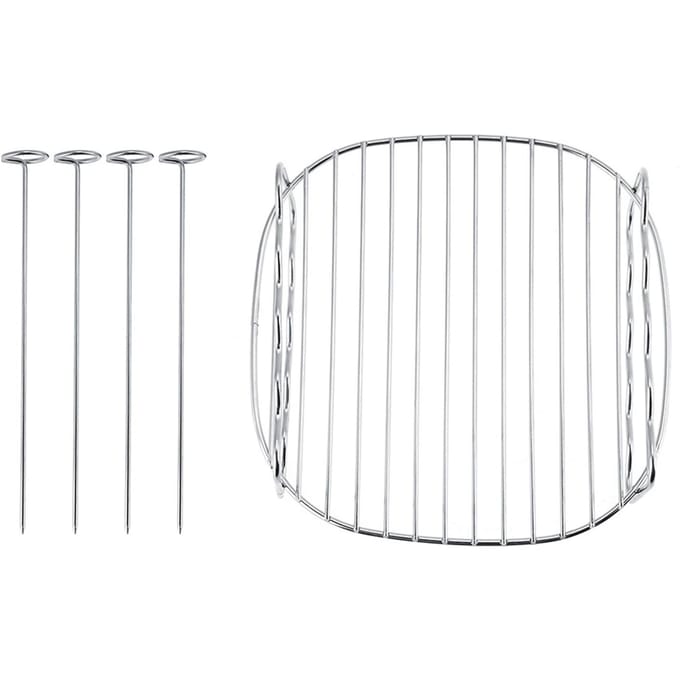 Grille de barbecue de remplacement double couche brochettes plaque de cuisson pour friteuse à air Philips blanc