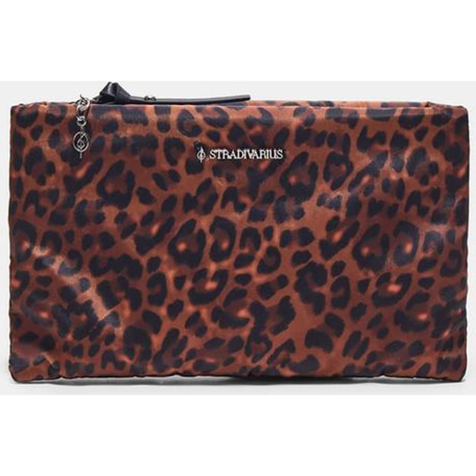 Stradivarius Platte toilettas met luipaardprint  Bruin OS