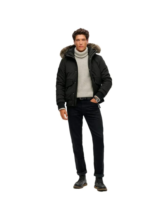 Superdry - Everest pufferbomberjack met capuchon - Heren - Gewatteerde jassen