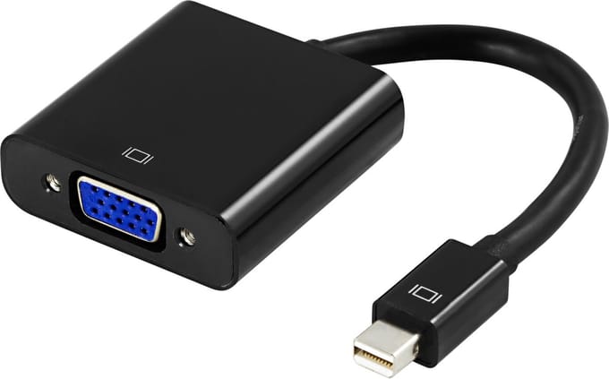 DELTACO DP-VGA3 Mini DisplayPort naar VGA kabeladapter, Full HD in 60Hz, Zwart