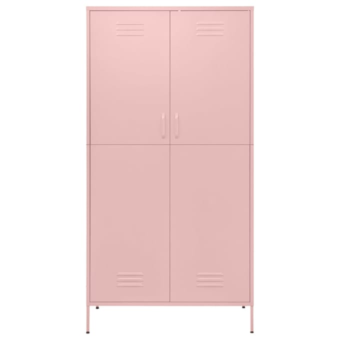 vidaXL - Kledingkast - 90x50x180 - cm - staal - roze