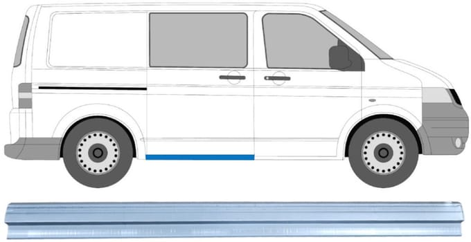 Schuifdeur dorpel reparatiepanel voor Volkswagen Transporter T5 2003-2015