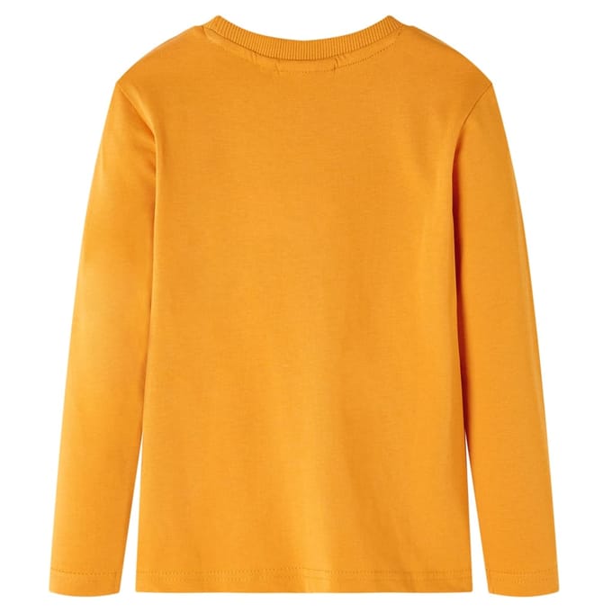 vidaXL - Kindershirt - met - lange - mouwen - 92 - okerkleurig