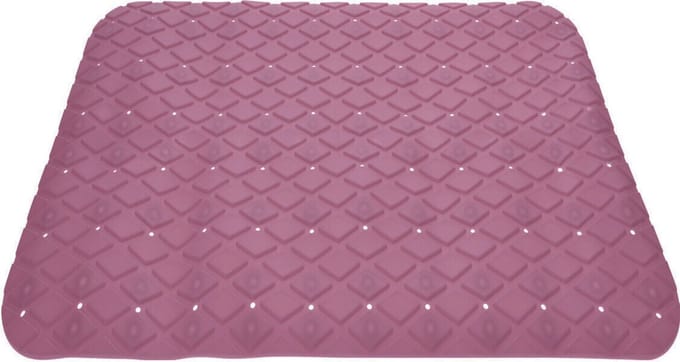 Excellent Houseware Badmat - antislip - oud roze - 55 cm - vierkant - badkuipmat