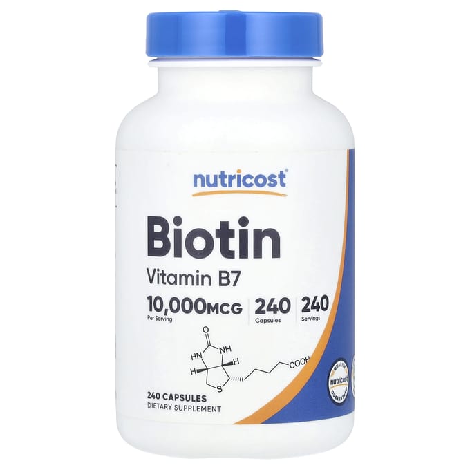Nutricost, Biotine, 10 000 mcg, 240 gélules