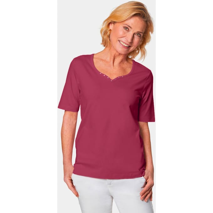 Goldner T-shirt Korte mouw basic shirt van katoen