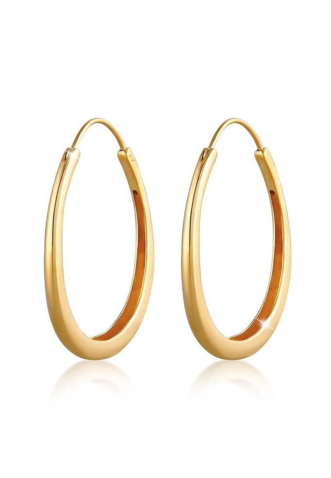 Elli Dames Oorbellen Basic oorringen Hänger Oval Geo Trend 925 Silber