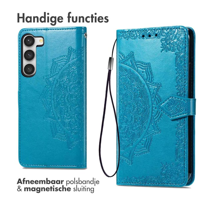 imoshion Hoesje - Geschikt voor Samsung Galaxy S23 - Mandala Bookcase - Turquoise