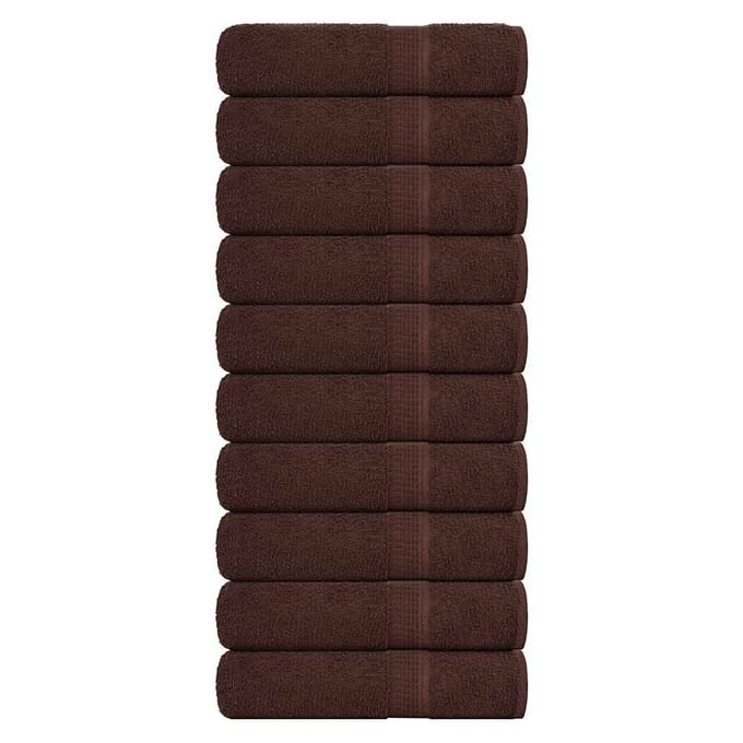 vidaXL - Handdoeken - FROGN - 10 - st - 50x100 - cm - 360 - g/m² - bruin