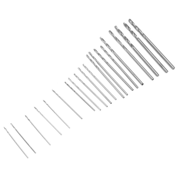 20 stuks Mini Micro HSS Spiraalboren Set 0,3 mm 1,6 mm met Koffer voor Hout Plastic