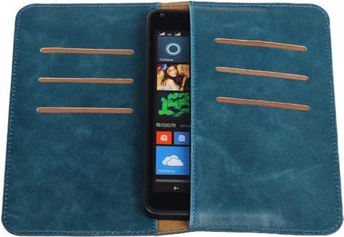 Blauw Pull-up Medium Pu portemonnee wallet voor Microsoft