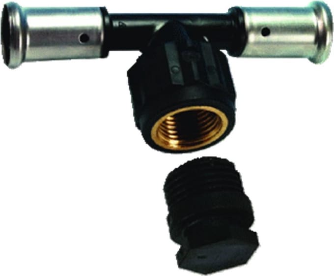 Henco 13PK T-stuk - 16 x 1/2'' binnendraad x 16 mm pers