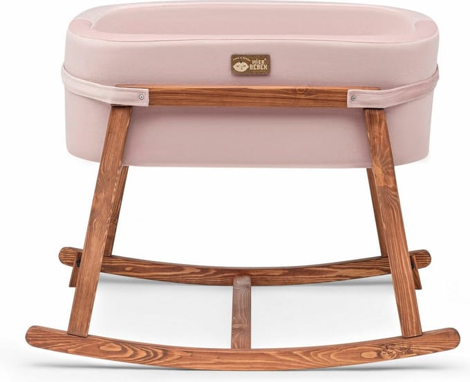 Asir Wieg - Roze Eik - 90 x 70 x 58 cm - Inclusief matras