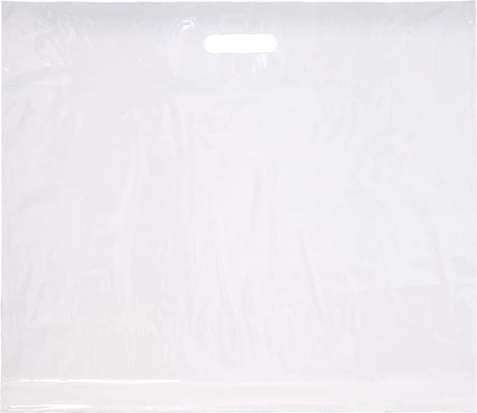 250x Plastic tassen 60x51+2x4cm wit
