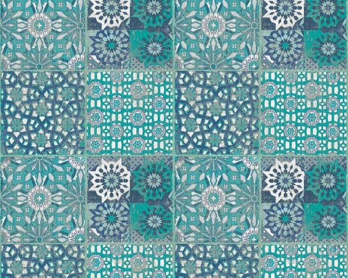 MEDITERRANE TEGEL BEHANG - Blauw Grijs Groen - AS Creation Il Decoro