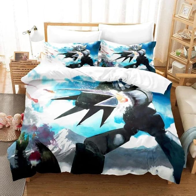 Goldorak 3D Print Grendizer Gedrukt Beddengoedset Dekbedovertrek Kussensloop Beddengoedset Linnen Laken Dekbedovertrek Volledig Queen King Size 70x133cm 2pcs