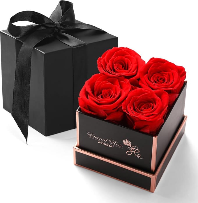 Eeuwige Roos Cadeau voor Haar - Onderhoudsvrije Geschenkdoos met Echt Conserverende Bloem