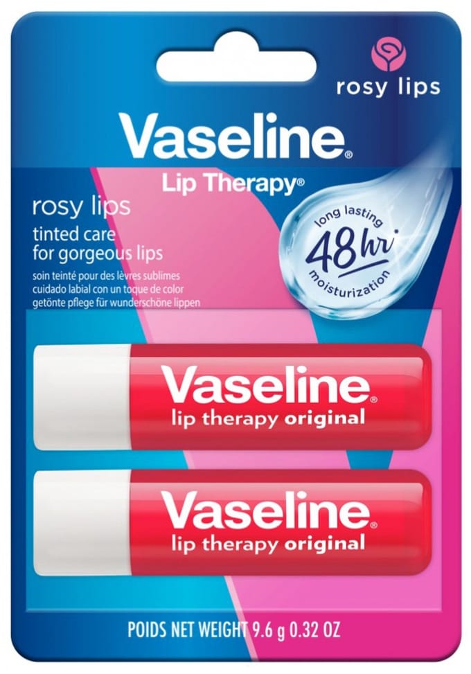 Vaseline Rosy Lips Lippenbalsem Sticks 4,8 g Duo-pack