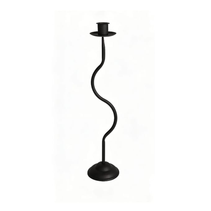 Hoge Kaarsenhouder IJzer 14,4 Inch Moderne Golvende Taper Kaarsenhouder Decoratief Centerpiece voor Tafel Bruiloft zwart